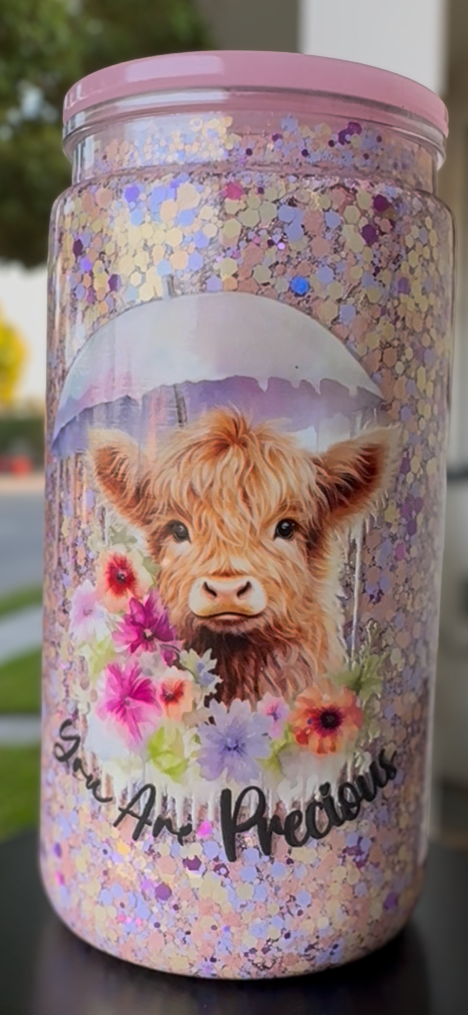 Cute 16oz snow globe tumbler - Just a little Moody
