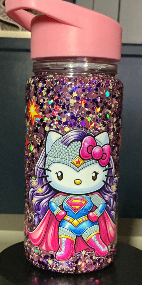 Hello Kitty Super Hero 10 Oz Plastic Snow Globe Tumbler
