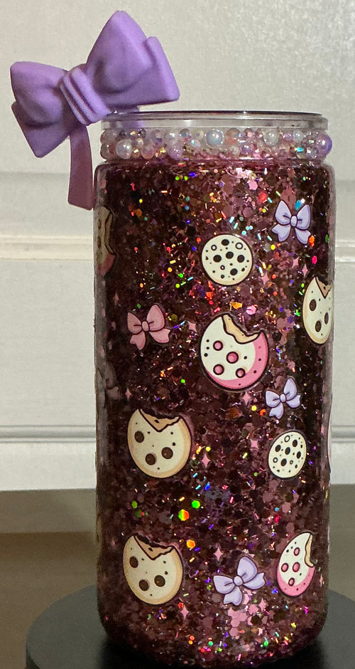 Cookies and Bows 16 Oz Plastic Snow Globe Tumbler