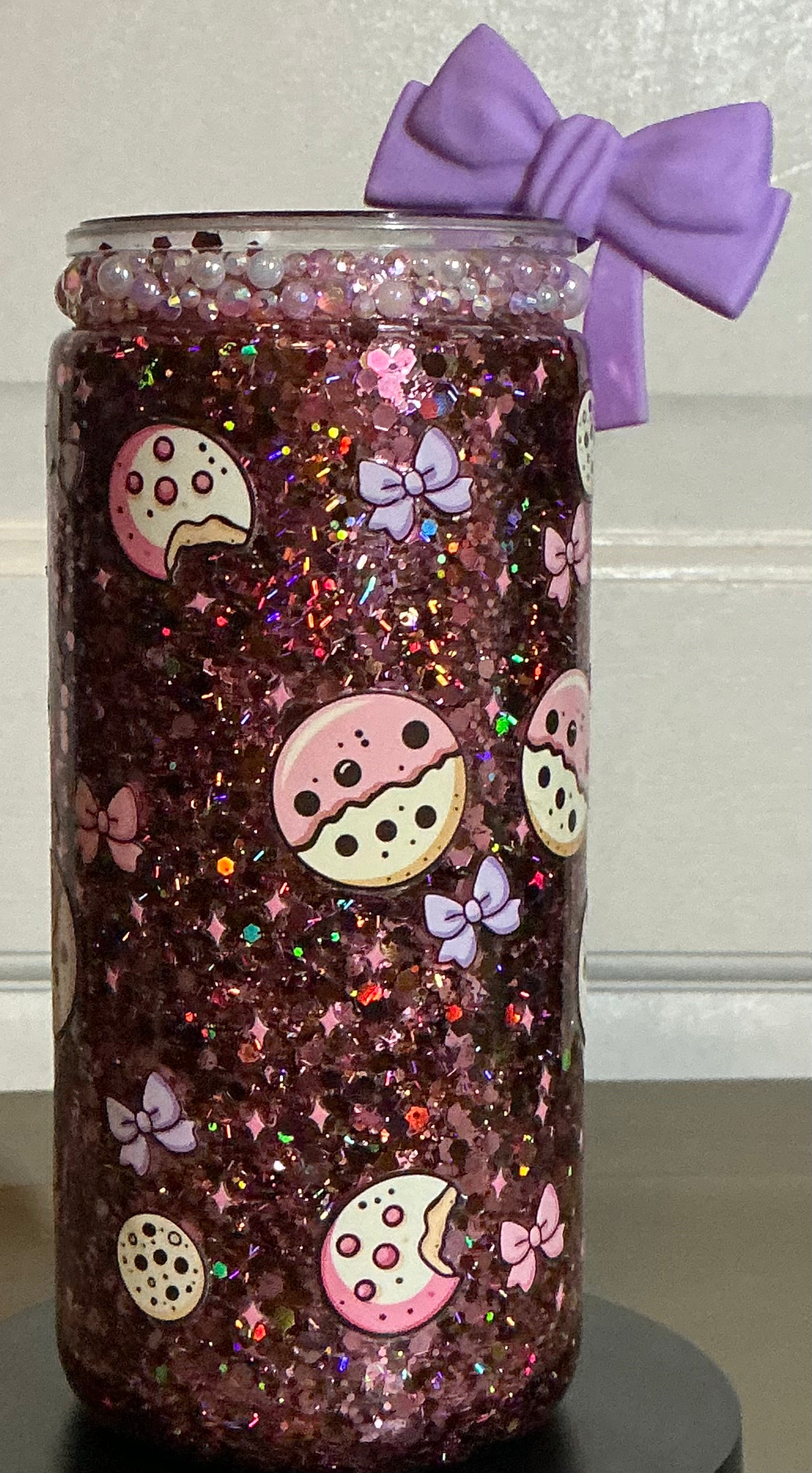 Cookies and Bows 16 Oz Plastic Snow Globe Tumbler