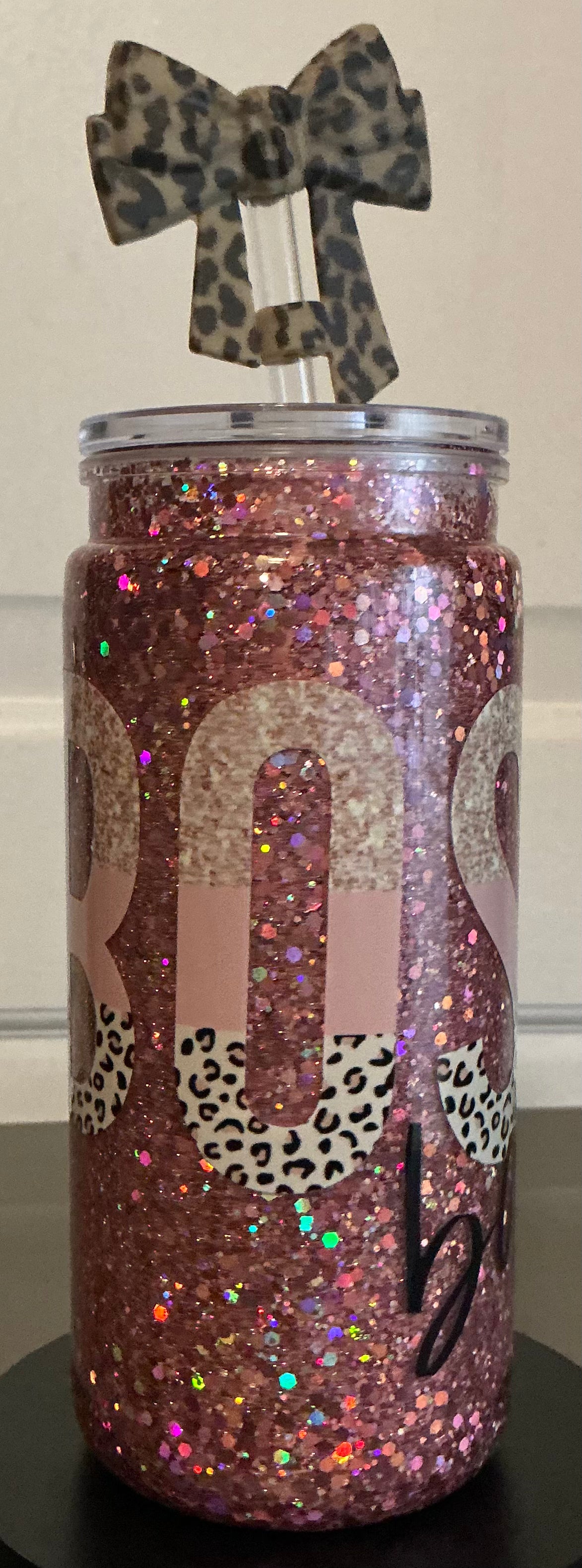 Boss Babe 16 Oz Plastic Snow Globe Tumbler