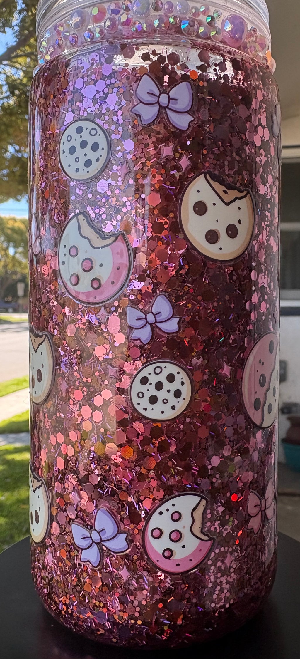 Cookies and Bows 16 Oz Plastic Snow Globe Tumbler