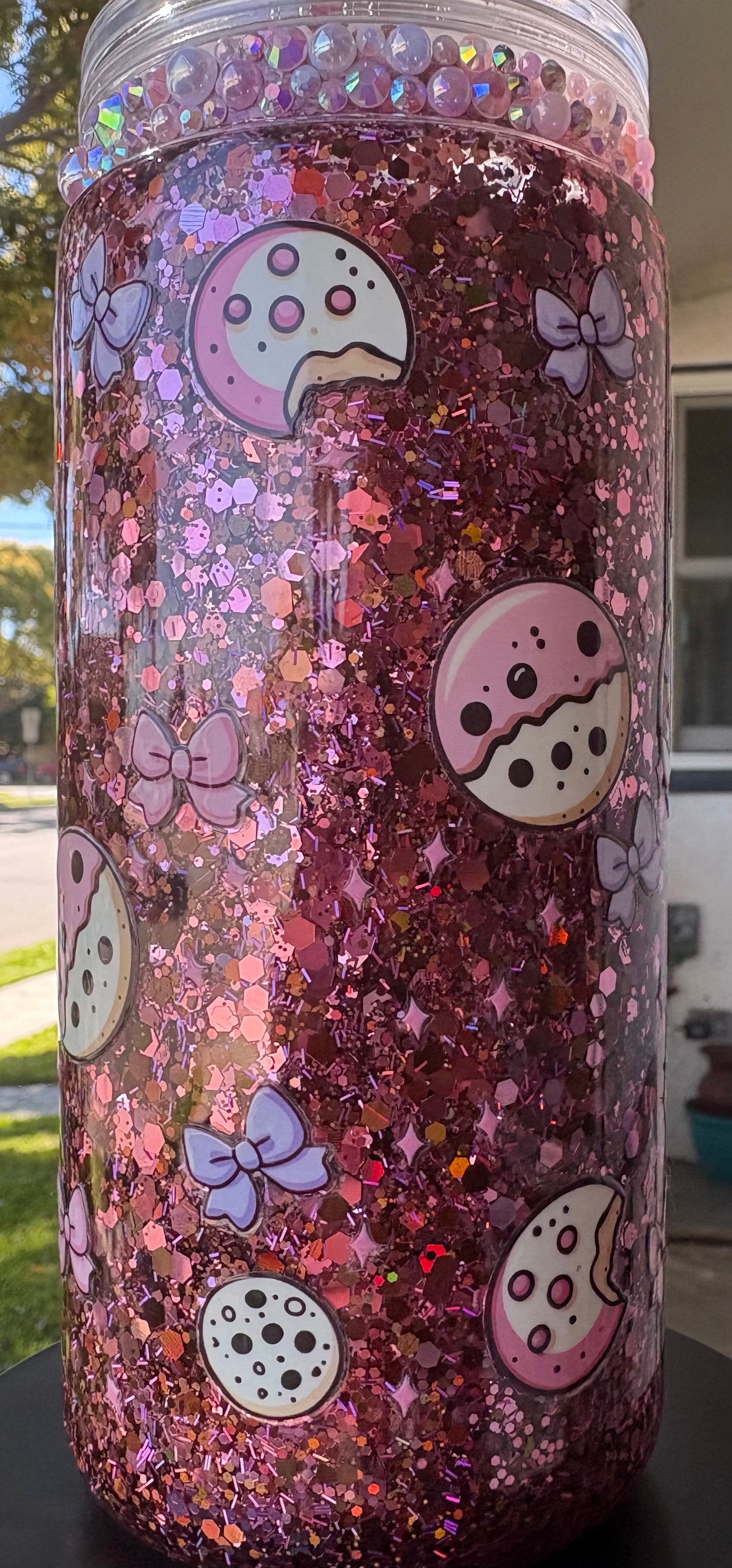 Cookies and Bows 16 Oz Plastic Snow Globe Tumbler