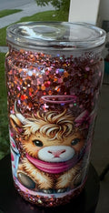 Cows and Love 16oz Acrylic Snow Globe Tumbler
