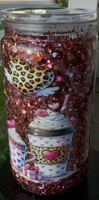Cows and Love 16oz Acrylic Snow Globe Tumbler