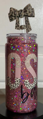 Boss Babe 16 Oz Plastic Snow Globe Tumbler