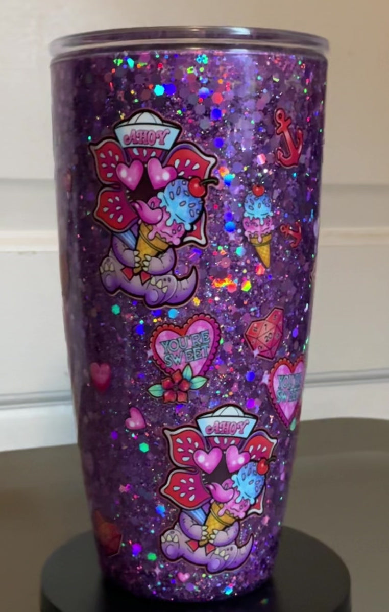 Stranger Things 24 Oz Plastic Snow Globe Tumbler