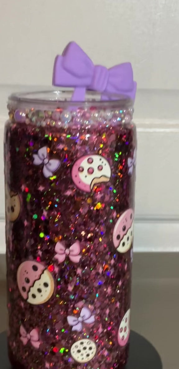 Cookies and Bows 16 Oz Plastic Snow Globe Tumbler