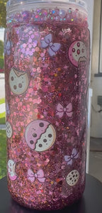 Cookies and Bows 16 Oz Plastic Snow Globe Tumbler